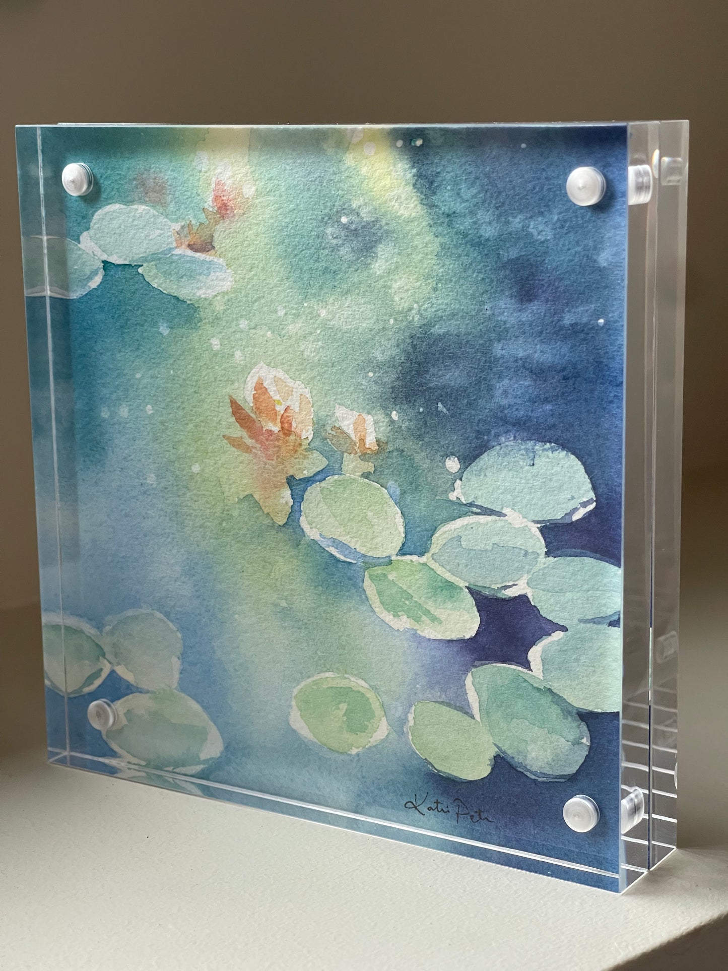 Water Lily Blue Lagoon (SOLD), Original Watercolor