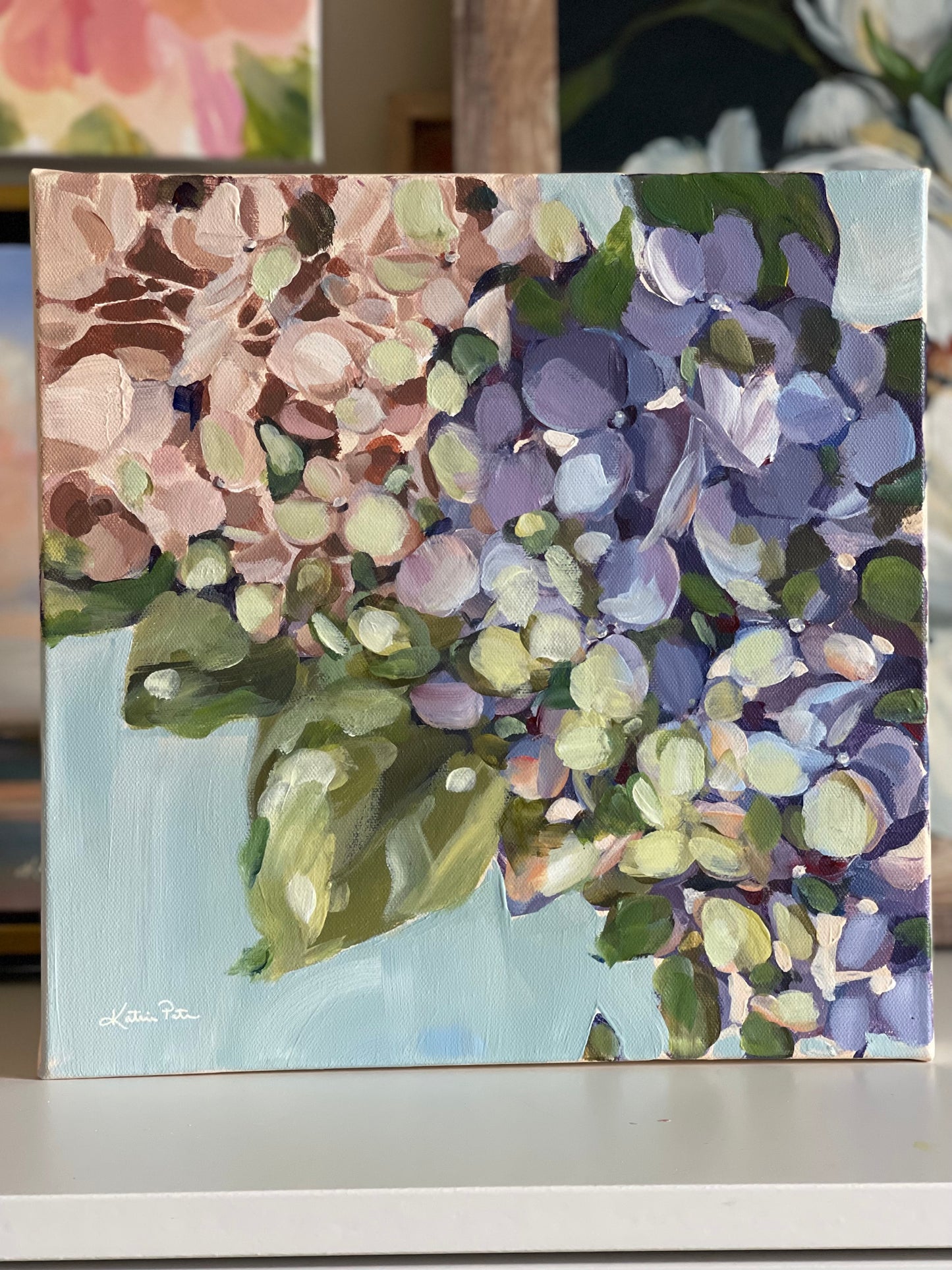 Blush Hydrangeas-Original Painting