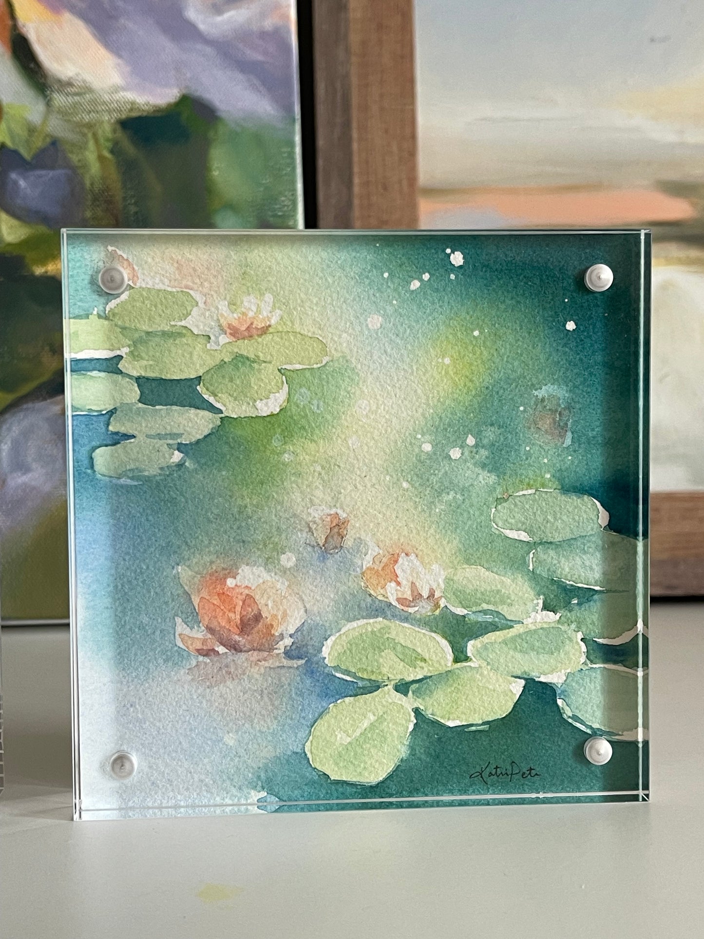 Water Lily Emerald- Original Watercolor